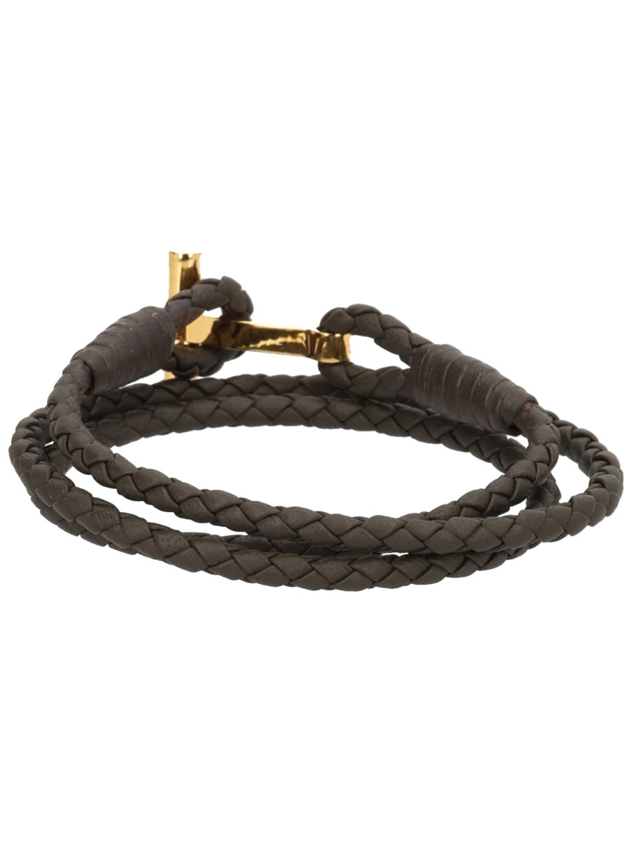Tom Ford Men Braided Leather Bracelet TOM FORD