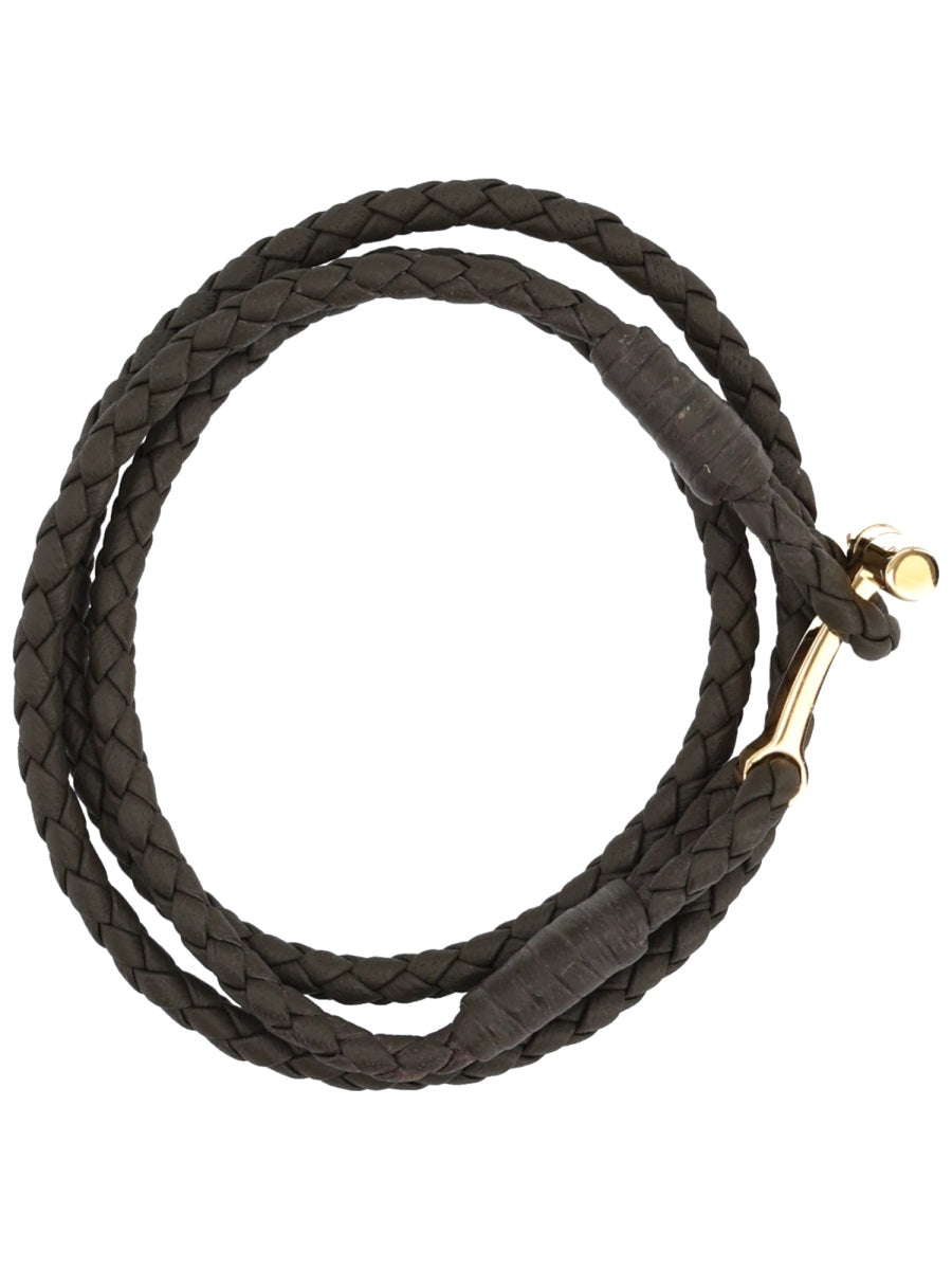 Tom Ford Men Braided Leather Bracelet TOM FORD
