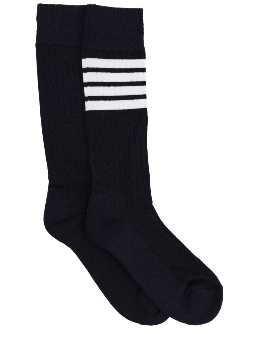 Thom Browne Men "4-Bar" Cotton Socks THOM BROWNE
