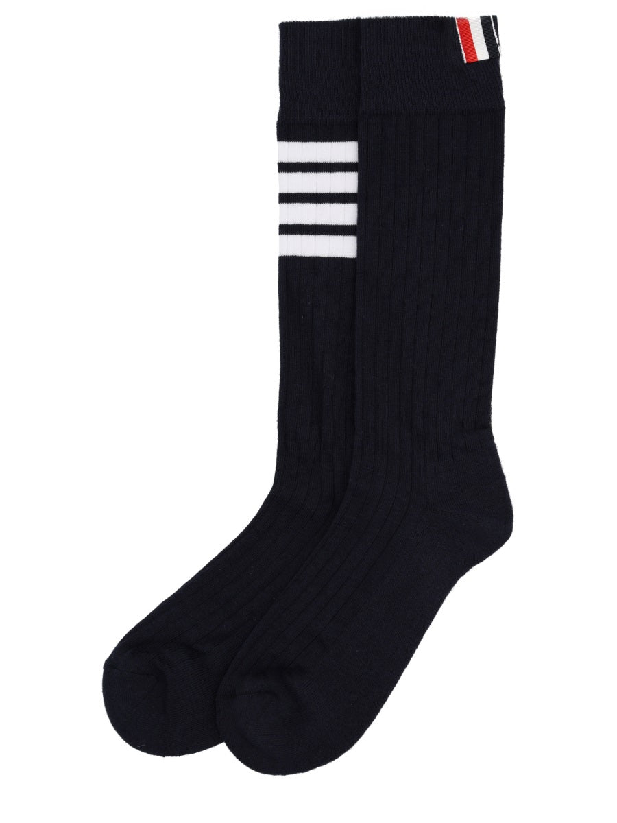 Thom Browne Men "4-Bar" Cotton Socks THOM BROWNE