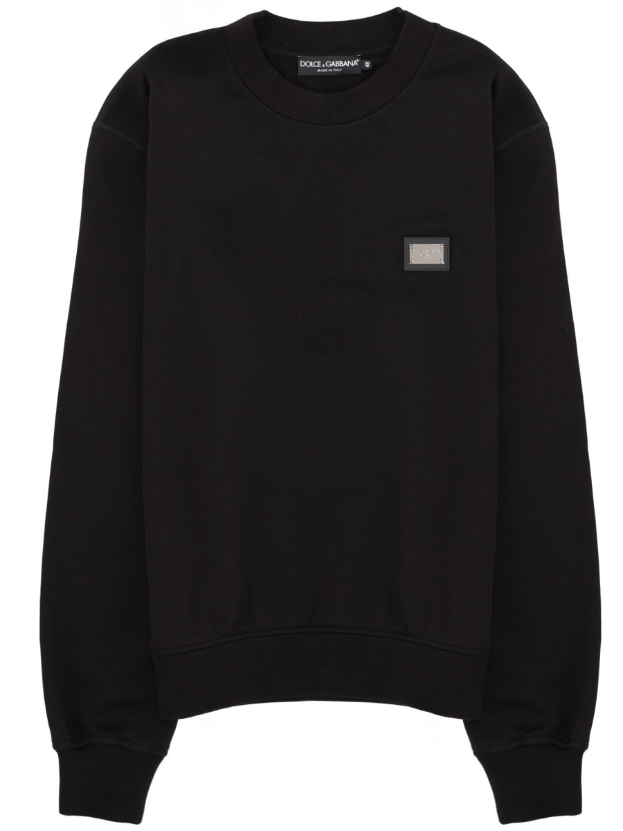 Dolce & Gabbana Men Sweatshirt With Logo Patch DOLCE & GABBANA
