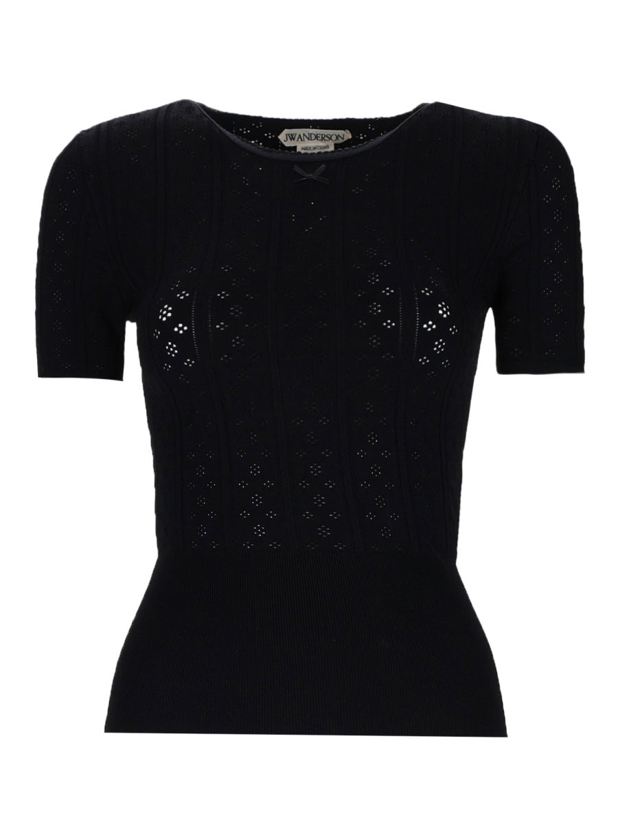 Jw Anderson Women "Pointelle" T-Shirt J.W. ANDERSON