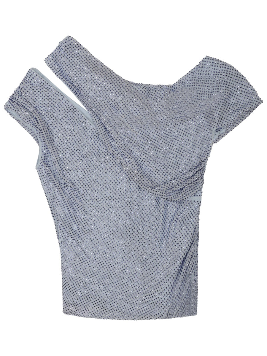 Self-Portrait Women Asymmetrical Top With Rhinestones SELF-PORTRAIT