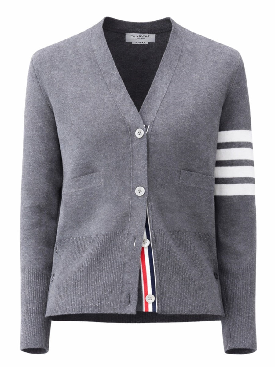 Thom Browne Women V-Neck Cardigan THOM BROWNE