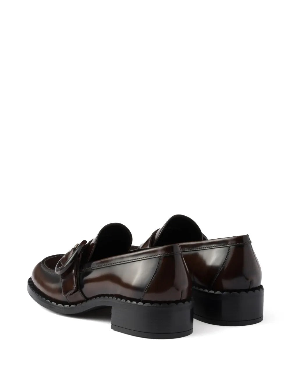 Prada Women Brushed Fumé Leather Loafers PRADA
