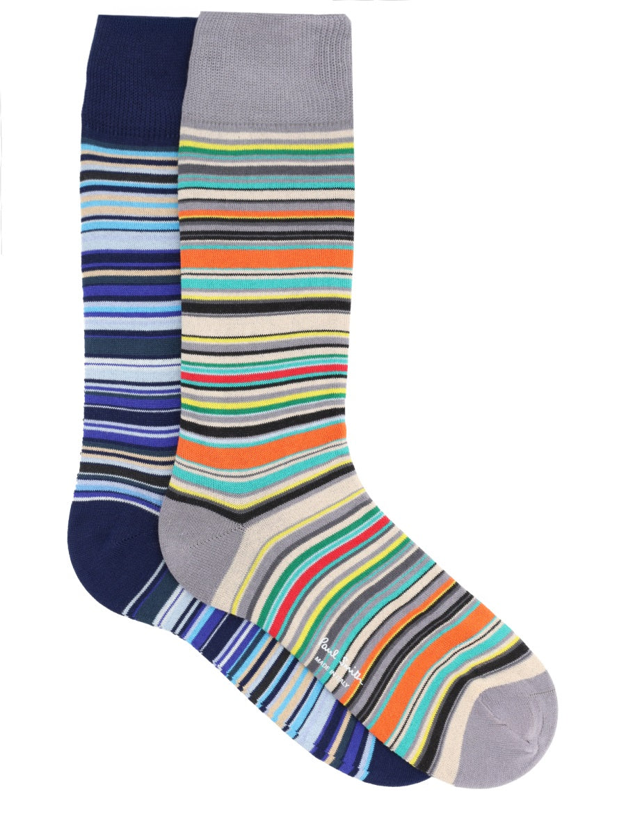 Paul Smith Men 2-Pack Striped Socks