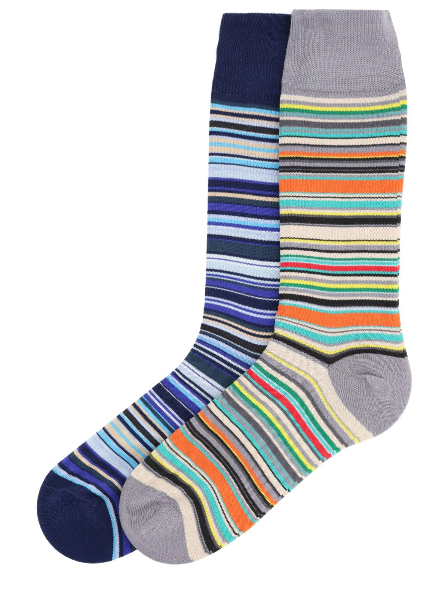 Paul Smith Men 2-Pack Striped Socks