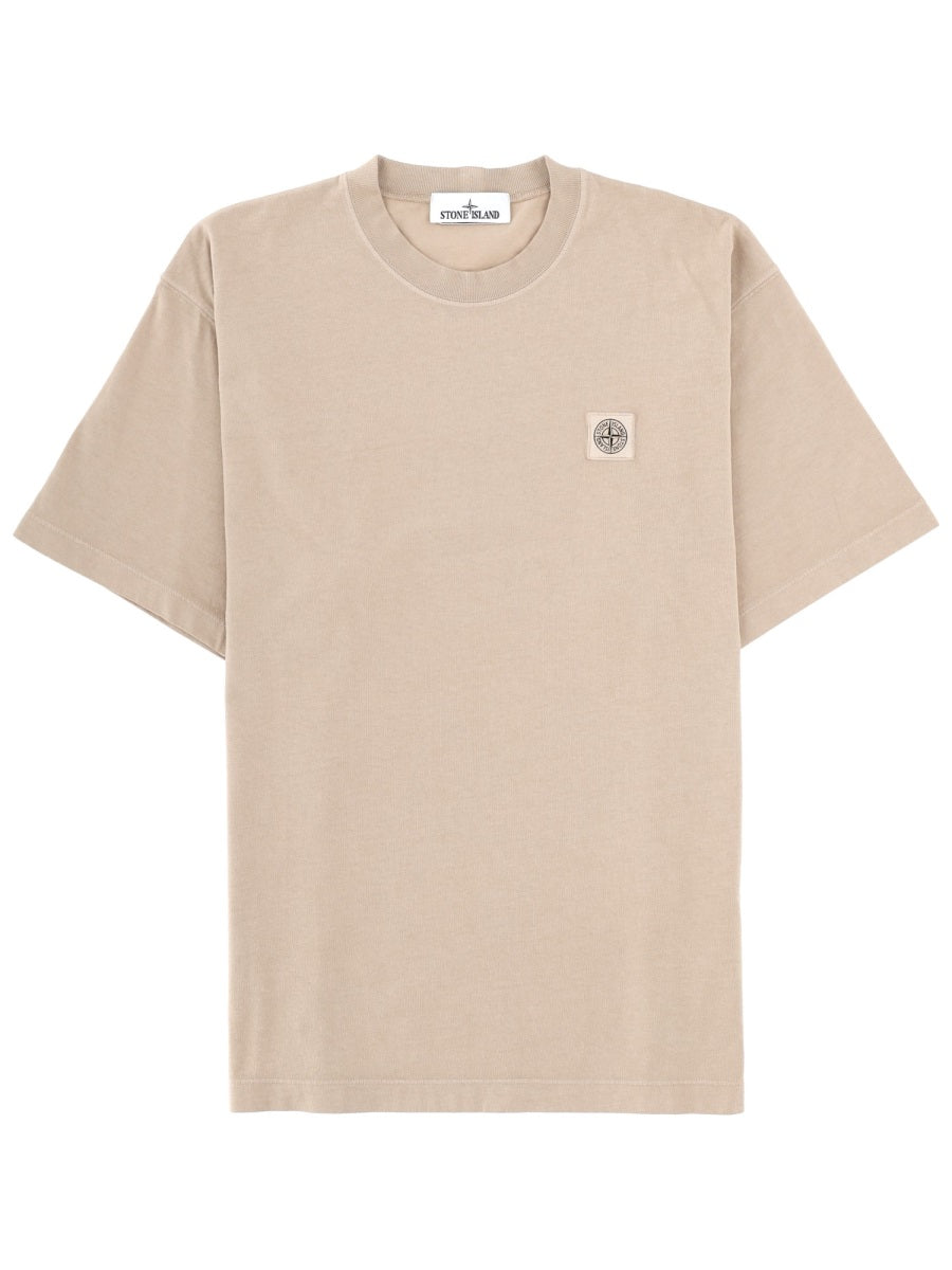 Stone Island Men T-Shirt With Logo Patch STONE ISLAND