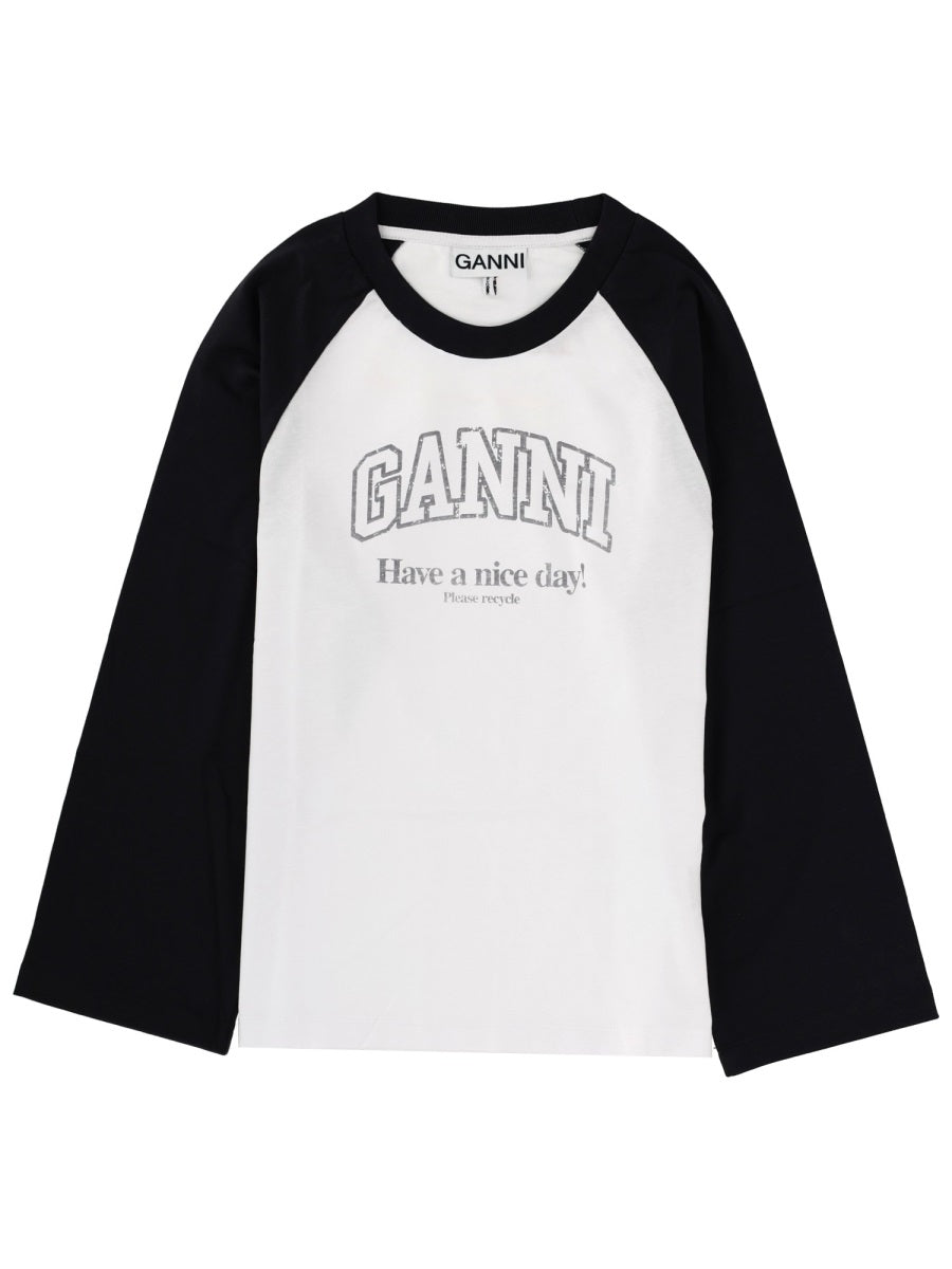 Ganni Women T-Shirt With Logo GANNI