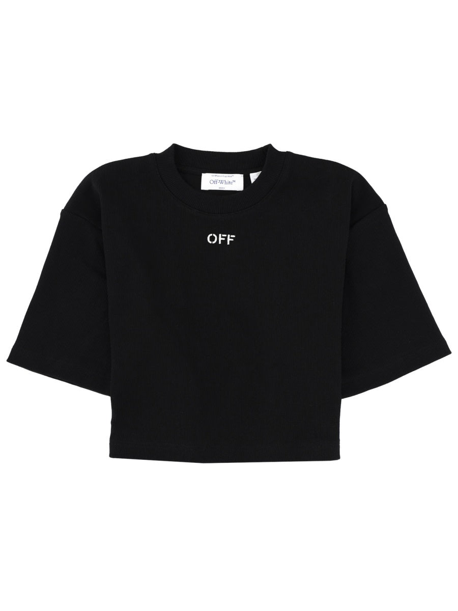Off-White Women Cropped T-Shirt With Logo OFF-WHITE