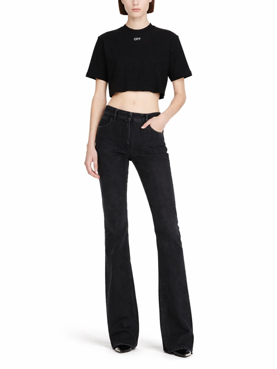 Off-White Women Cropped T-Shirt With Logo OFF-WHITE