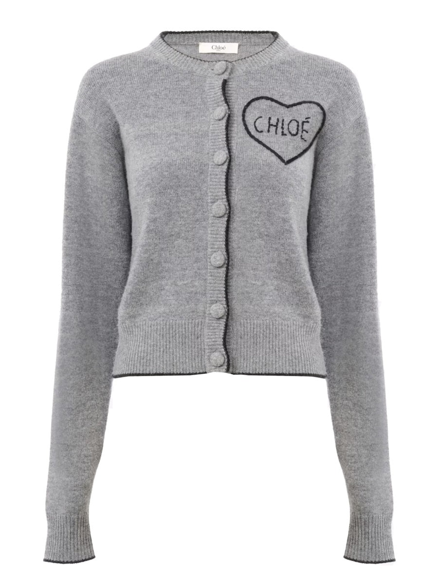 Chloé Women Fitted Cardigan With Logo CHLOE