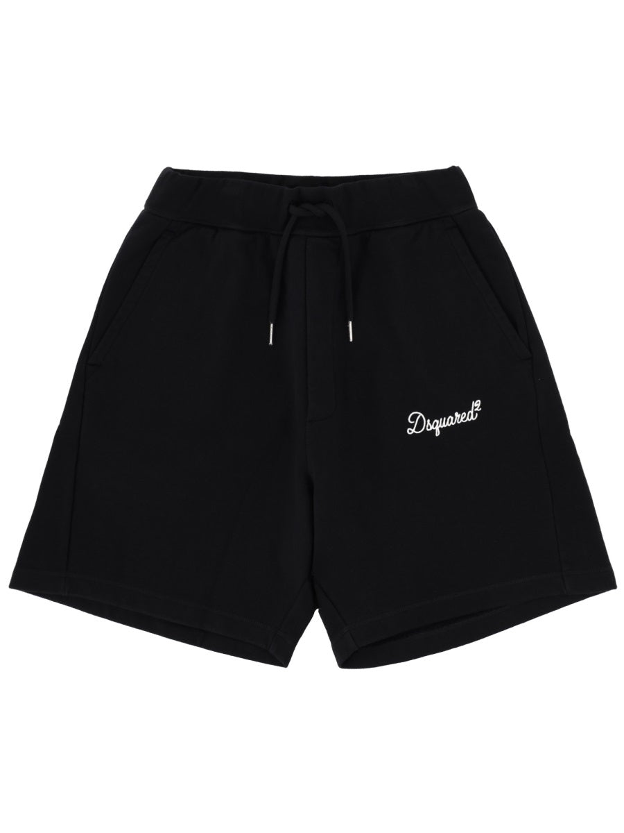 Dsquared Men Shorts With Logo Embroidery DSQUARED2