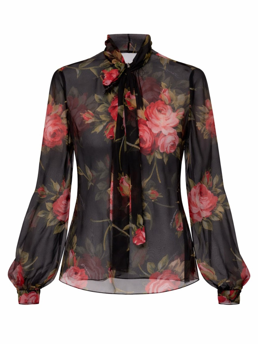 Dolce & Gabbana Women Rose Bouquet Print Top DOLCE & GABBANA