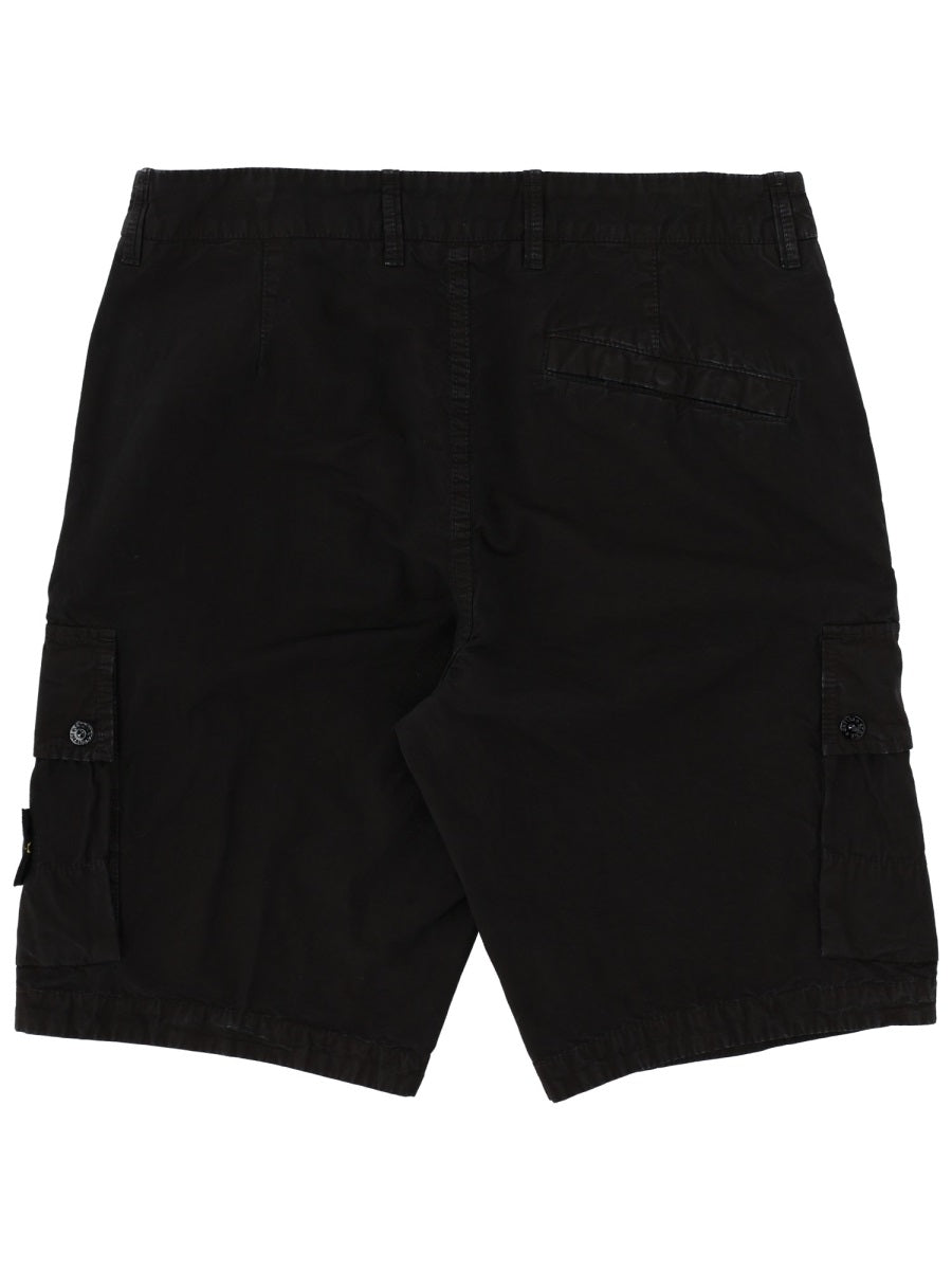 Stone Island Men Cargo Shorts With Logo Patch STONE ISLAND