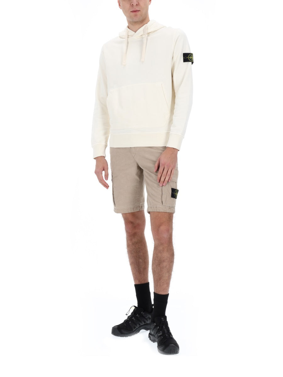 Stone Island Men Cargo Shorts With Logo Patch STONE ISLAND