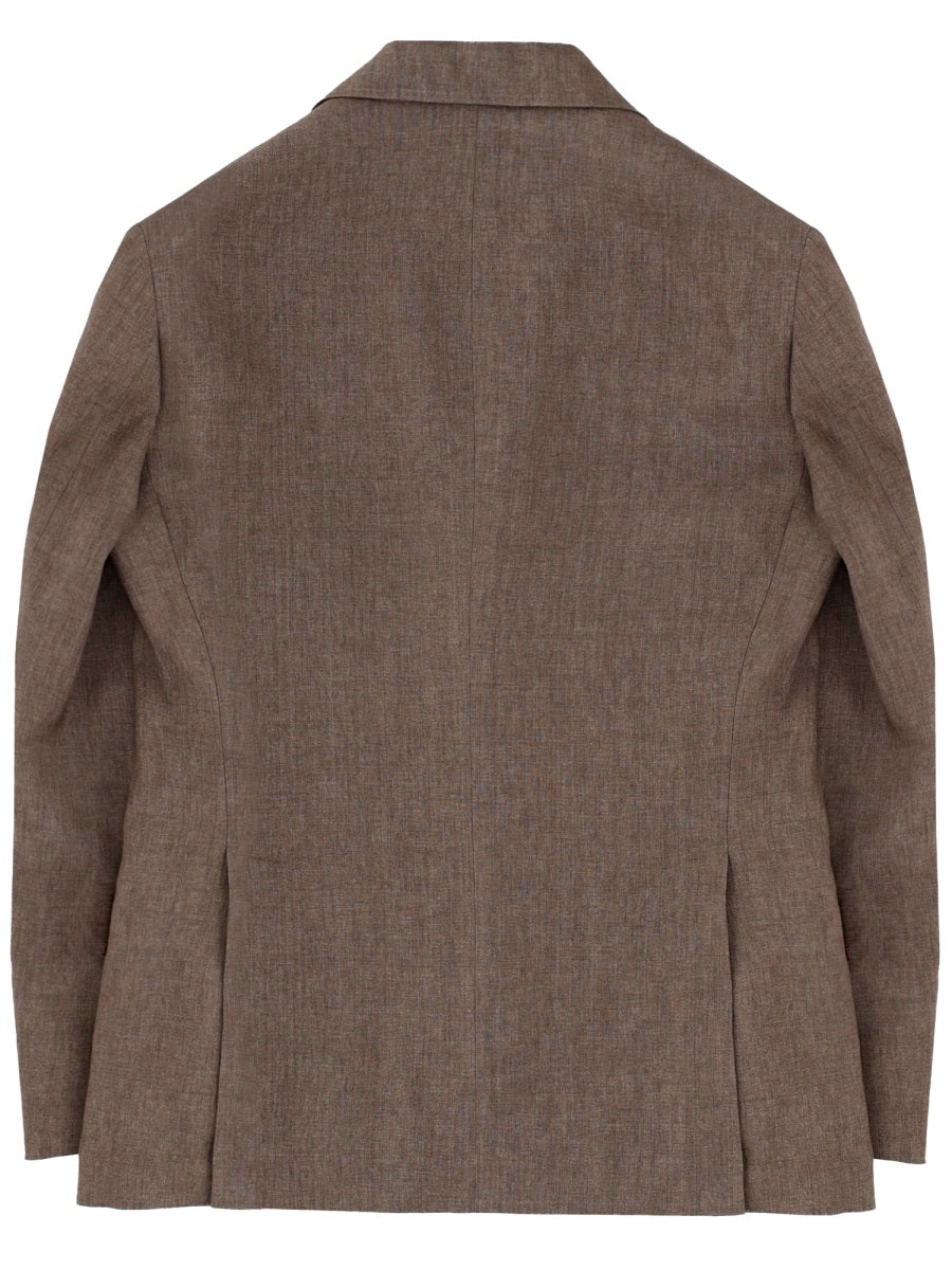 Brunello Cucinelli Men Single-Breasted Linen Jacket BRUNELLO CUCINELLI