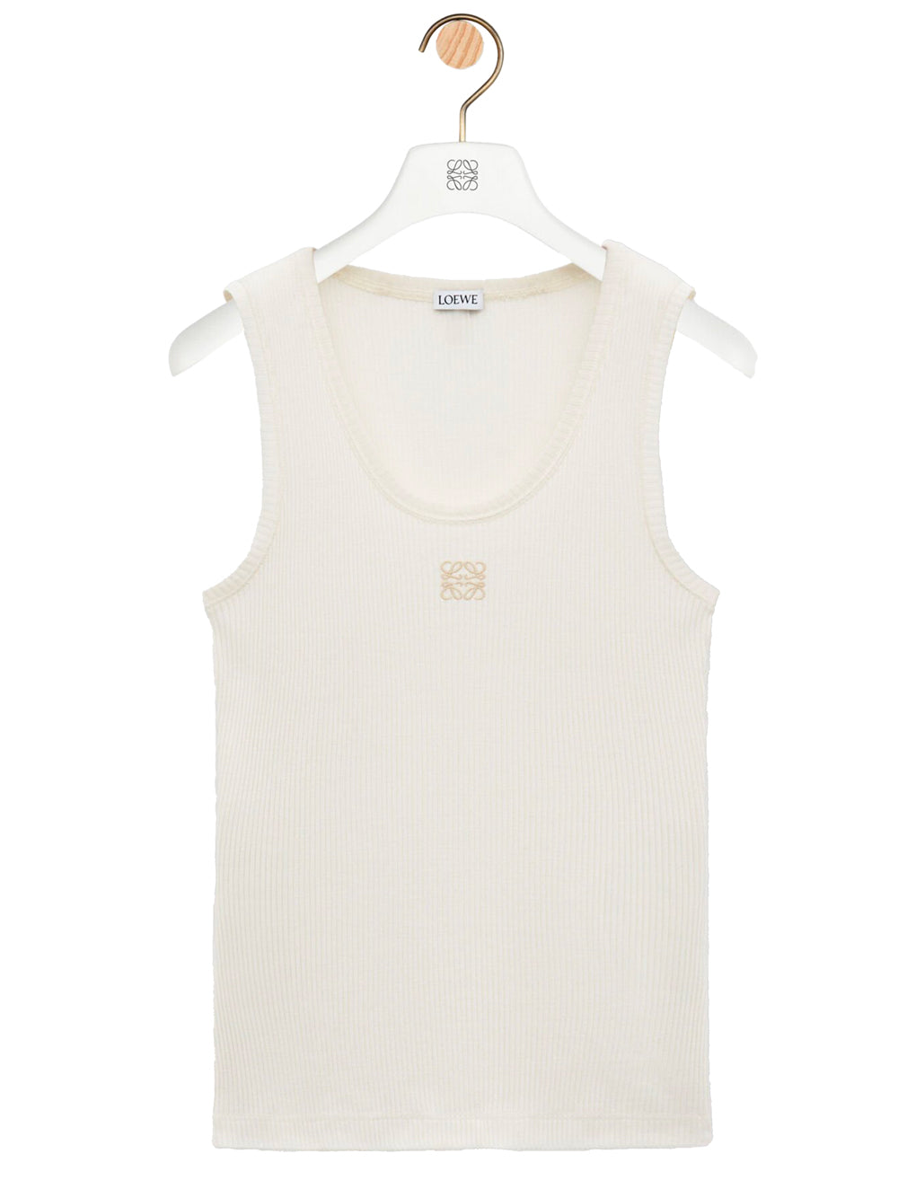 Loewe Women Anagram Ribbed Silk Tank Top LOEWE