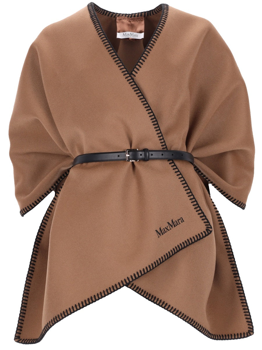 Max Mara Women Wool And Cashmere Cape With Belt MAX MARA