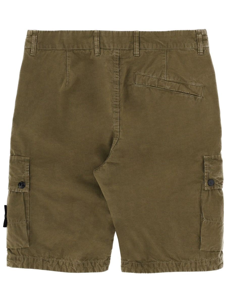 Stone Island Men Cargo Shorts With Logo Patch STONE ISLAND