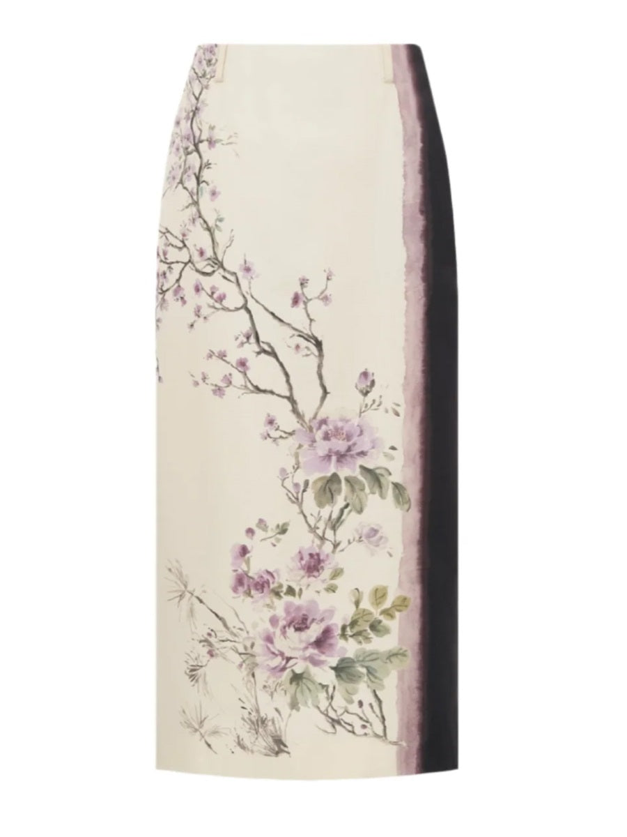 Dior Women Printed Midi Skirt CHRISTIAN DIOR