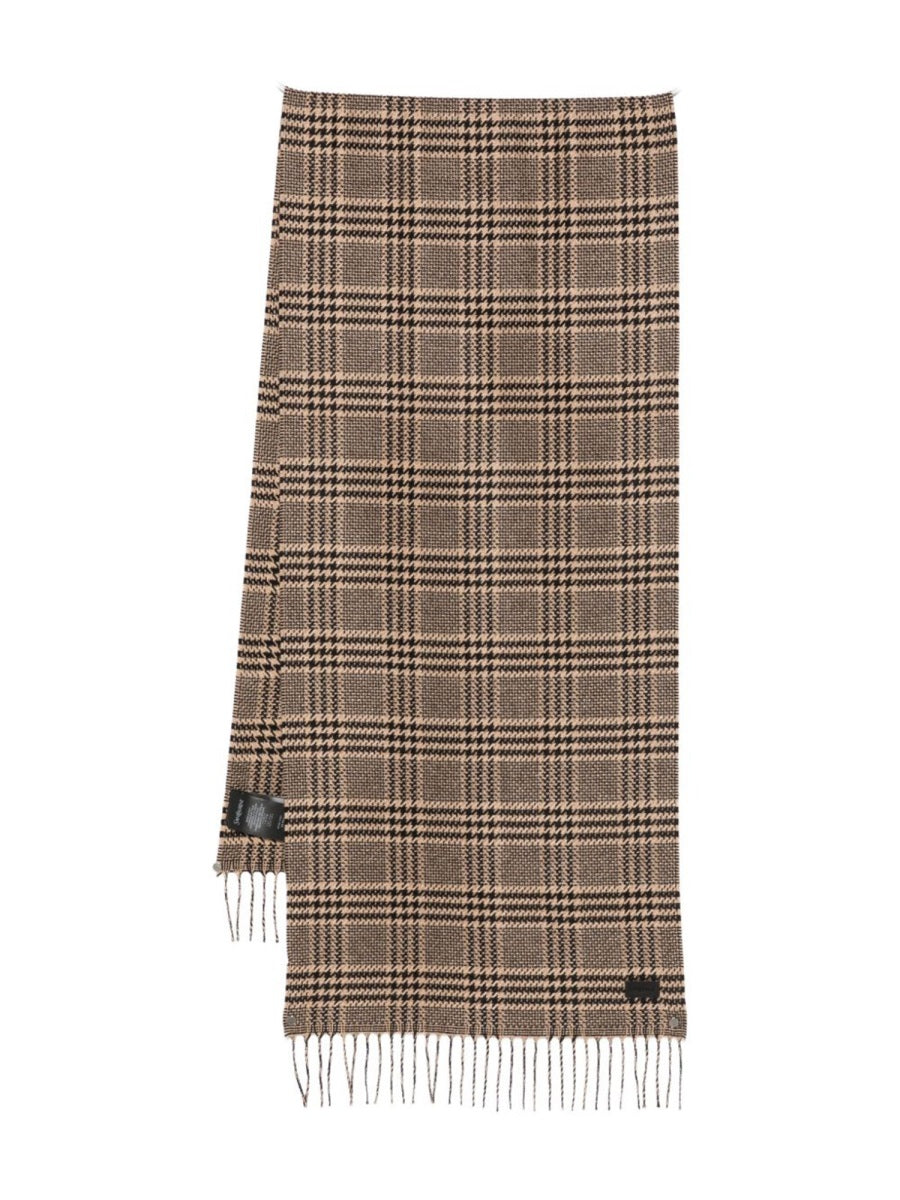 Saint Laurent Men Prince Of Wales Pattern Silk Scarf SAINT LAURENT