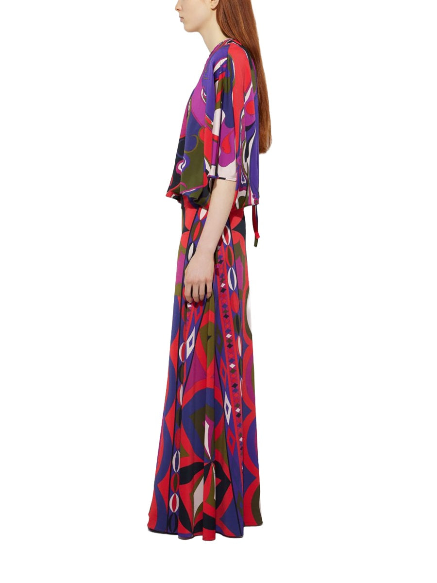 Pucci Women Orchid Print Cape Blouse PUCCI