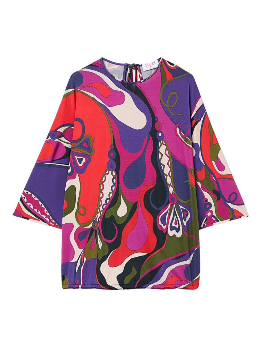 Pucci Women Orchid Print Cape Blouse PUCCI