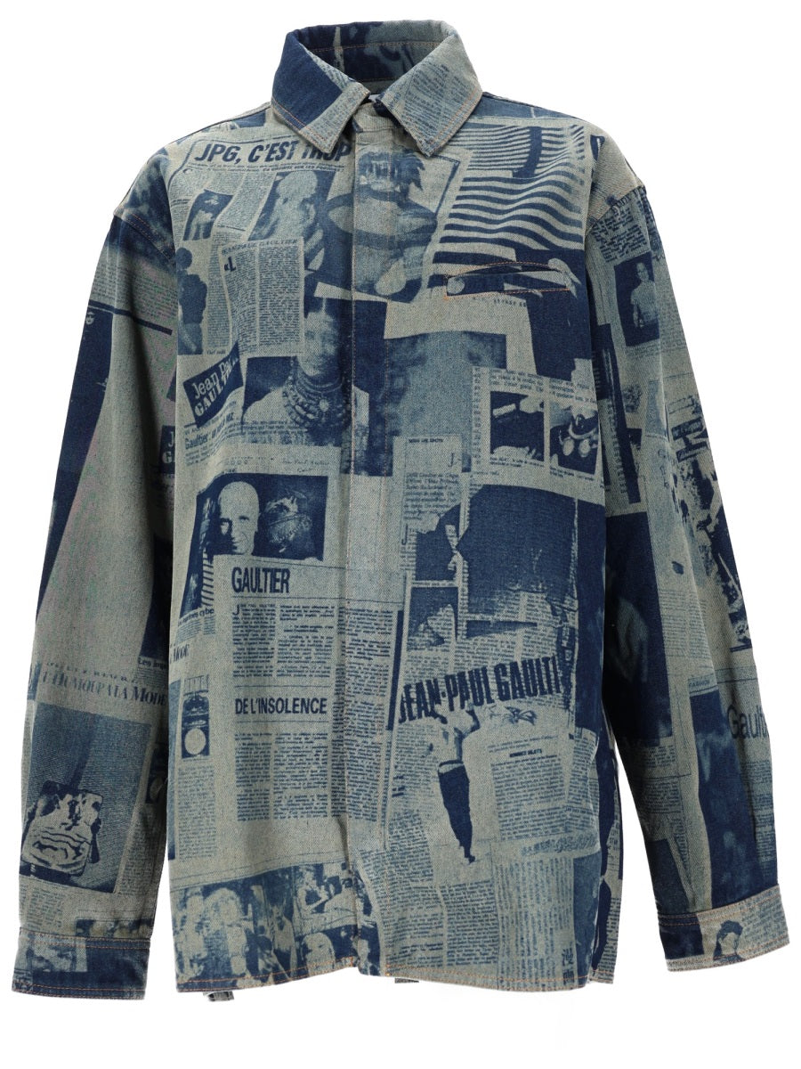 Jean Paul Gaultier Women Shirt With "Newspaper" Print JEAN PAUL GAULTIER