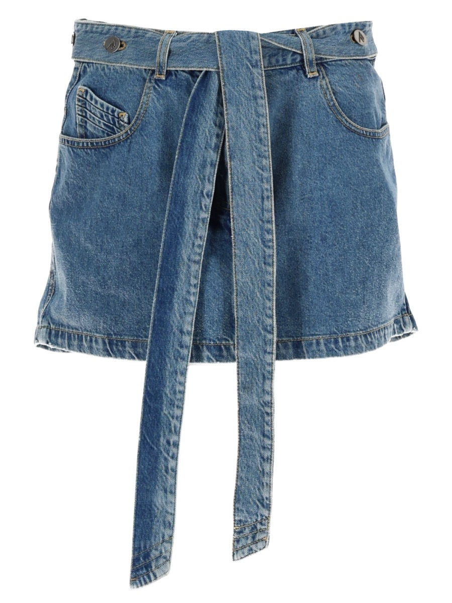 The Attico Women Denim Skirt With Belt THE ATTICO