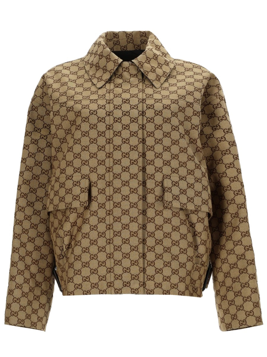 Gucci Women Bomber Jacket With "Gg" Texture GUCCI