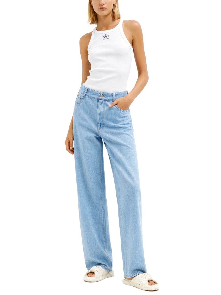 Fendi Women Top With Embroidered Logo FENDI