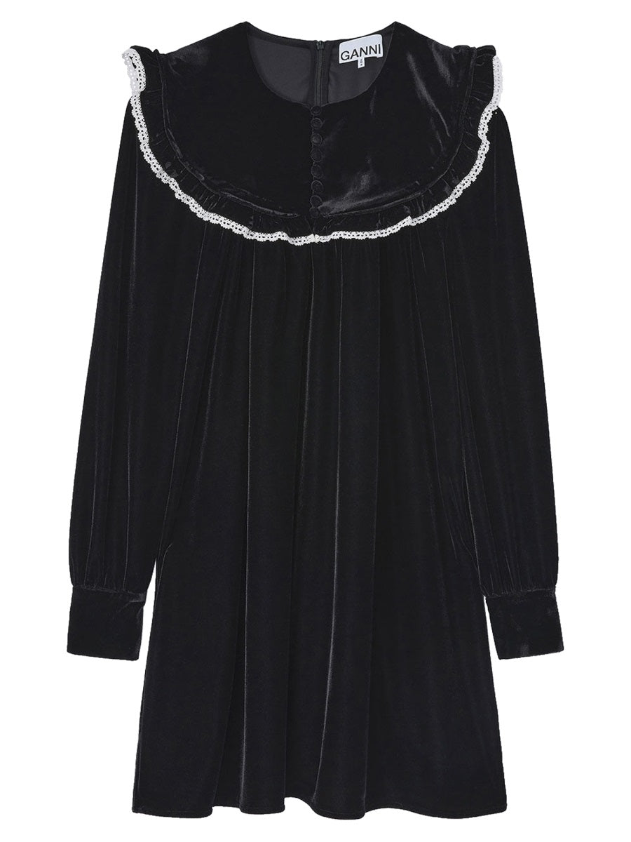 Ganni Women Mini Velvet Dress GANNI