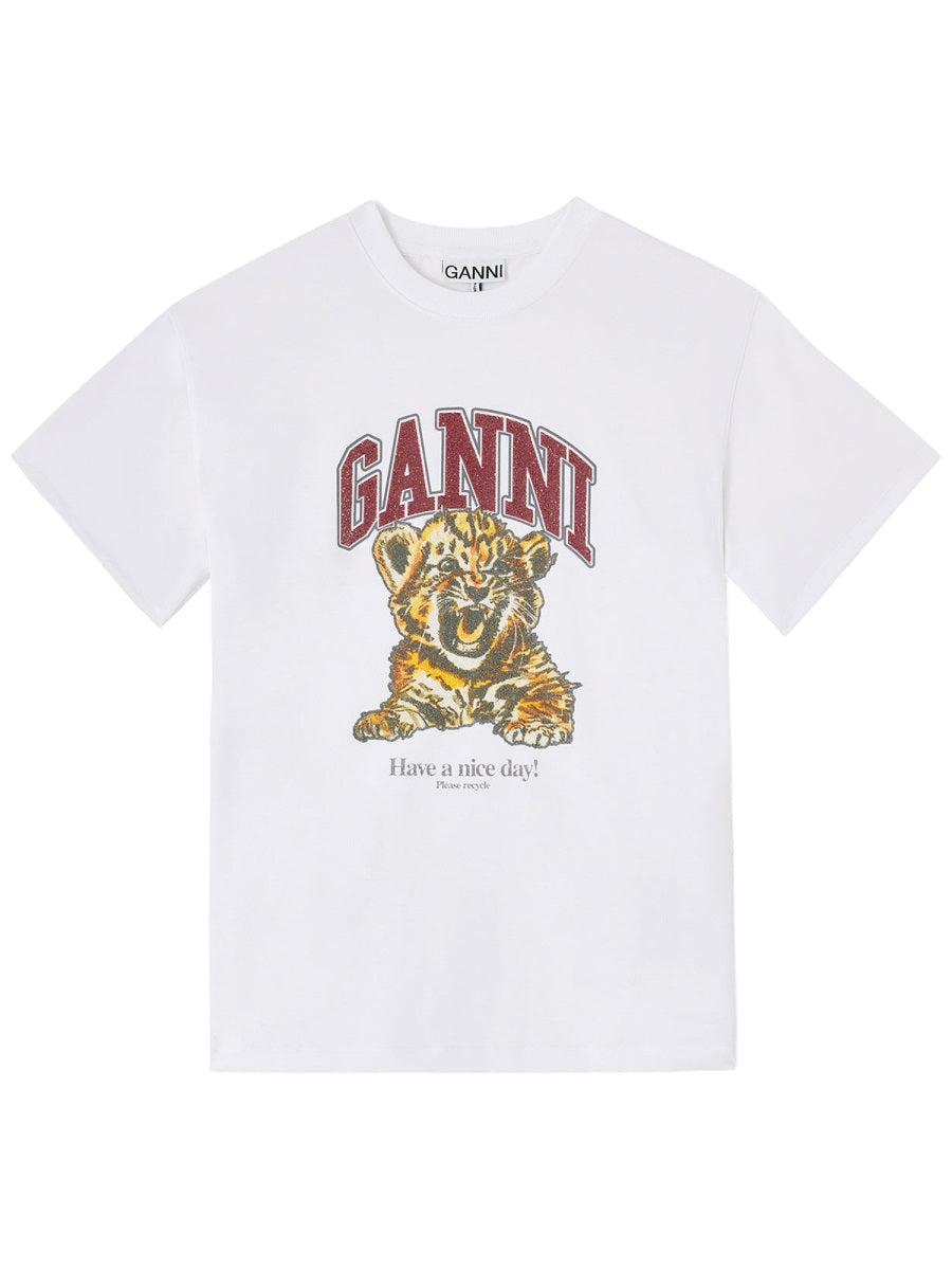 Ganni Women T-Shirt With Logo GANNI