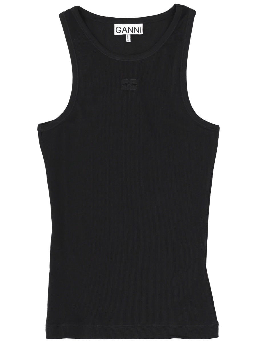 Ganni Women Tops With Logo GANNI