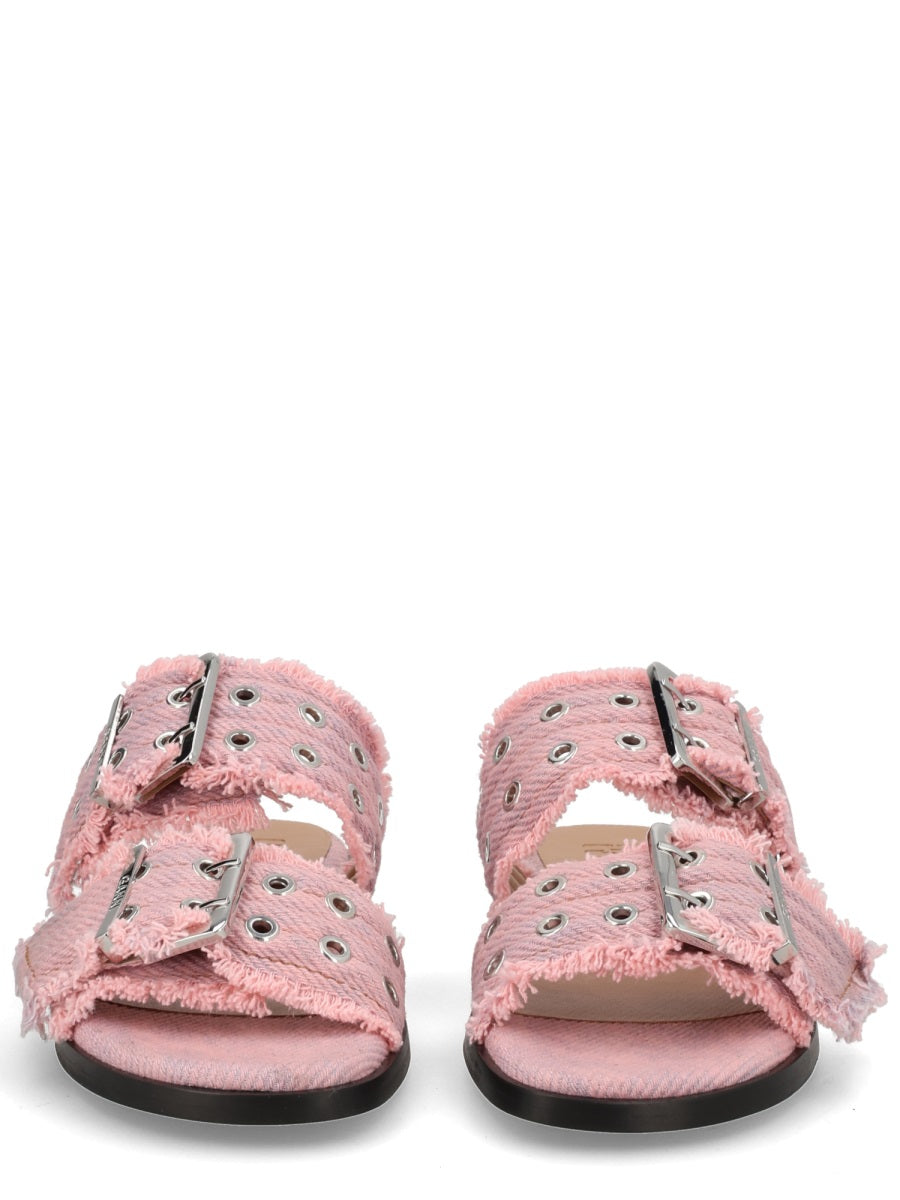 Ganni Women Denim Sandal With Bangs GANNI