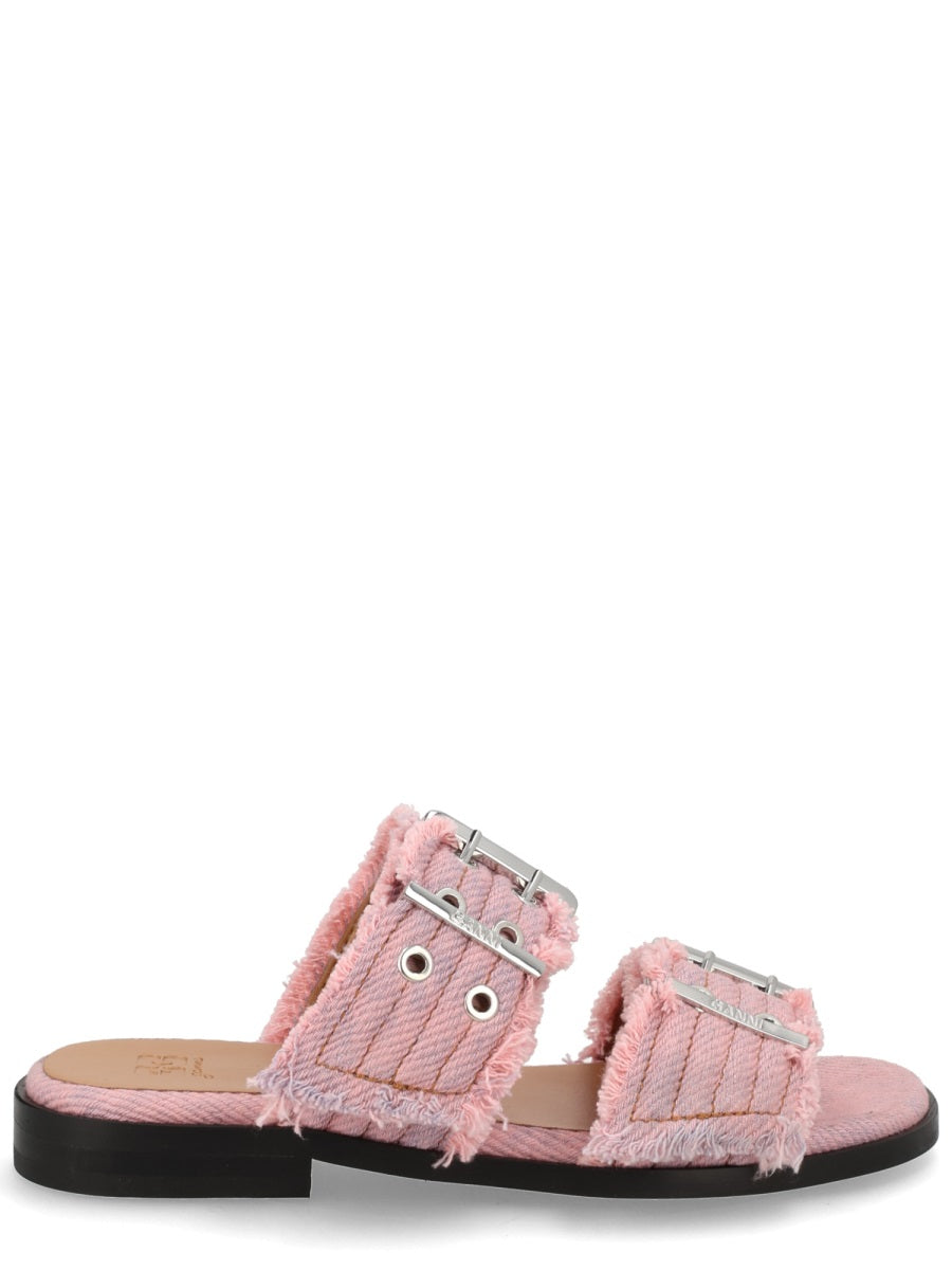 Ganni Women Denim Sandal With Bangs GANNI