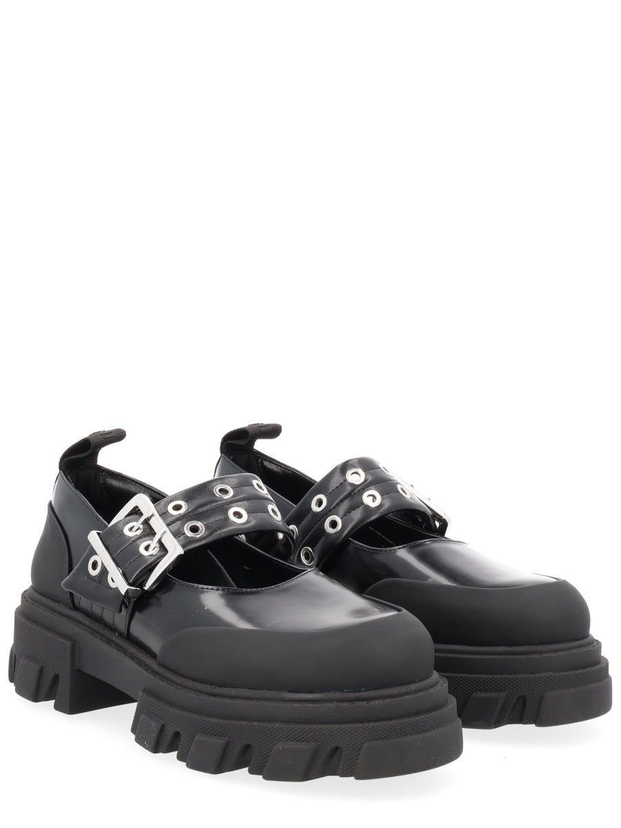 Ganni Women Ballerina With Logo Buckle GANNI