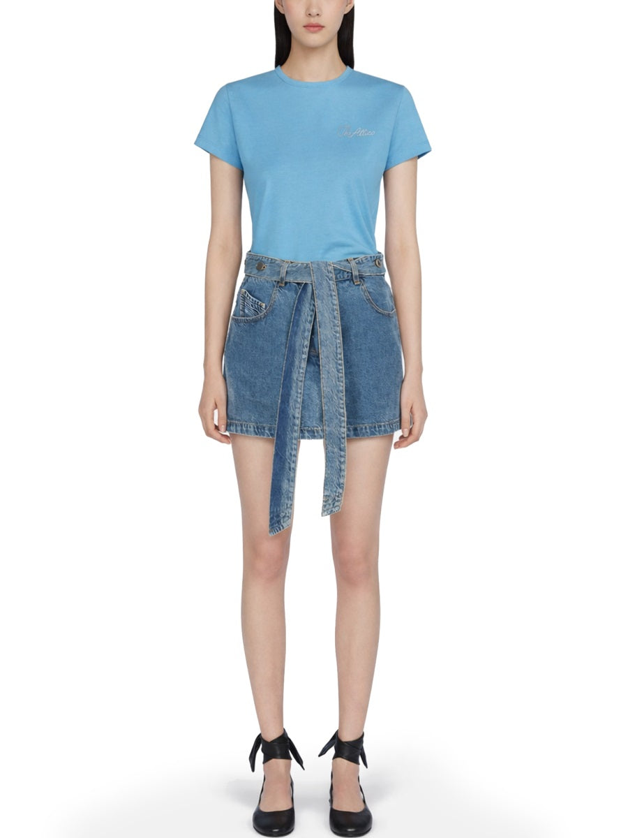 The Attico Women Denim Skirt With Belt THE ATTICO