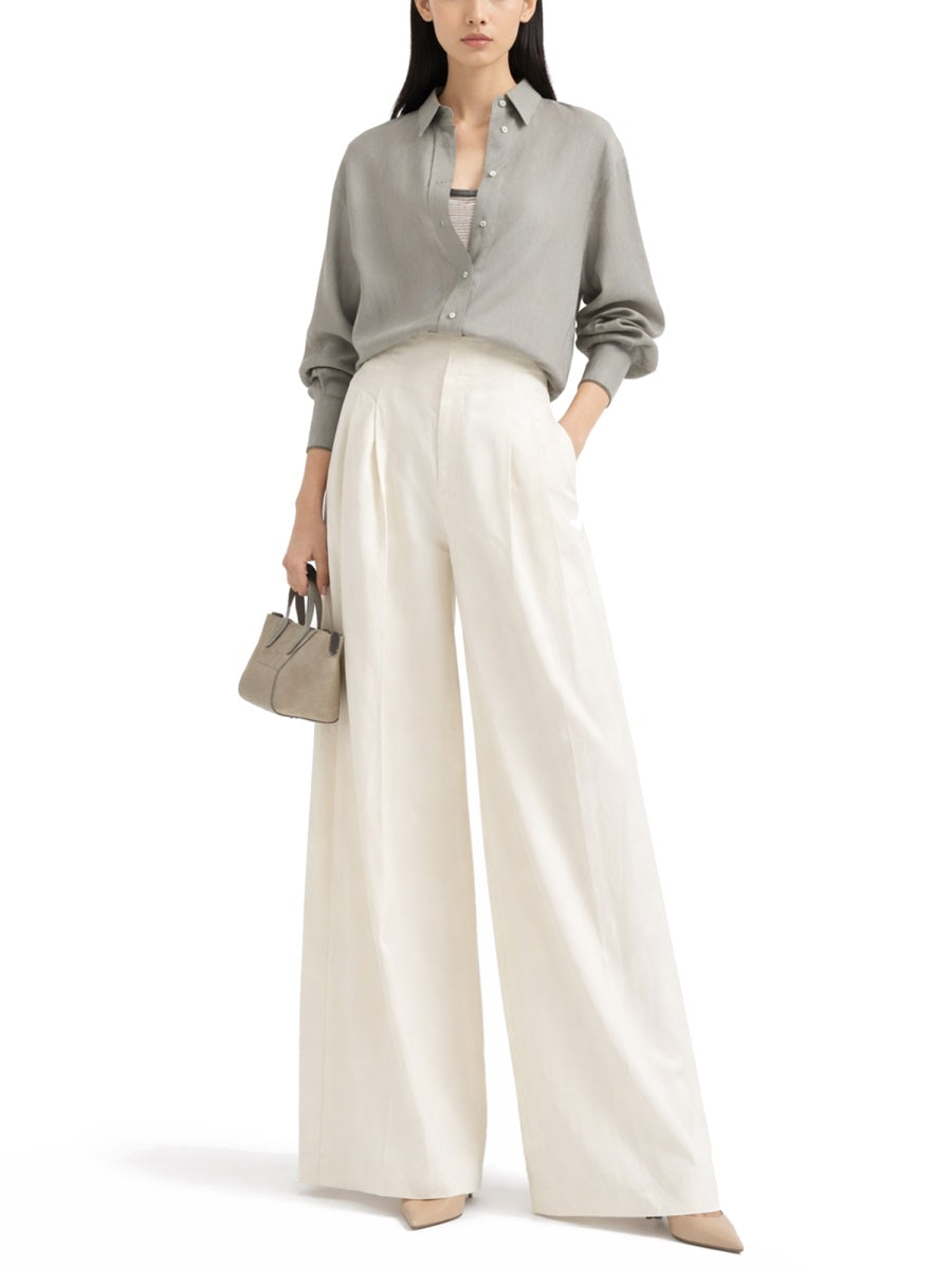 Brunello Cucinelli Women Linen Blend Tailored Pants BRUNELLO CUCINELLI