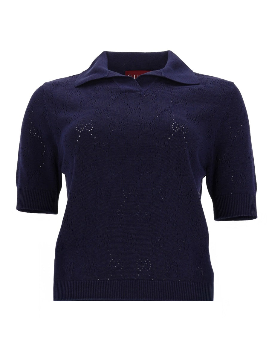 Gucci Women Silk And Cotton Polo Shirt GUCCI
