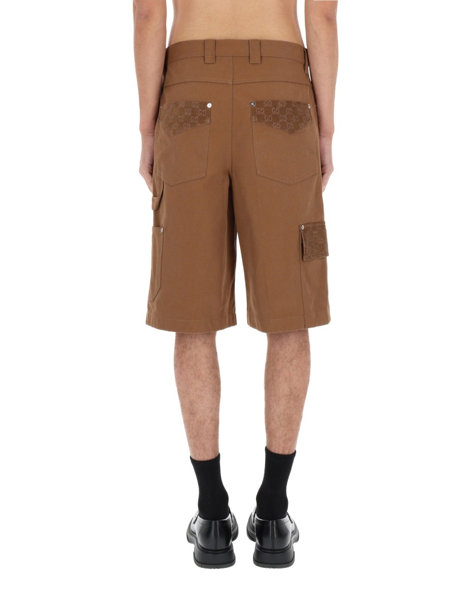Gucci Men Shorts With Gg Details GUCCI