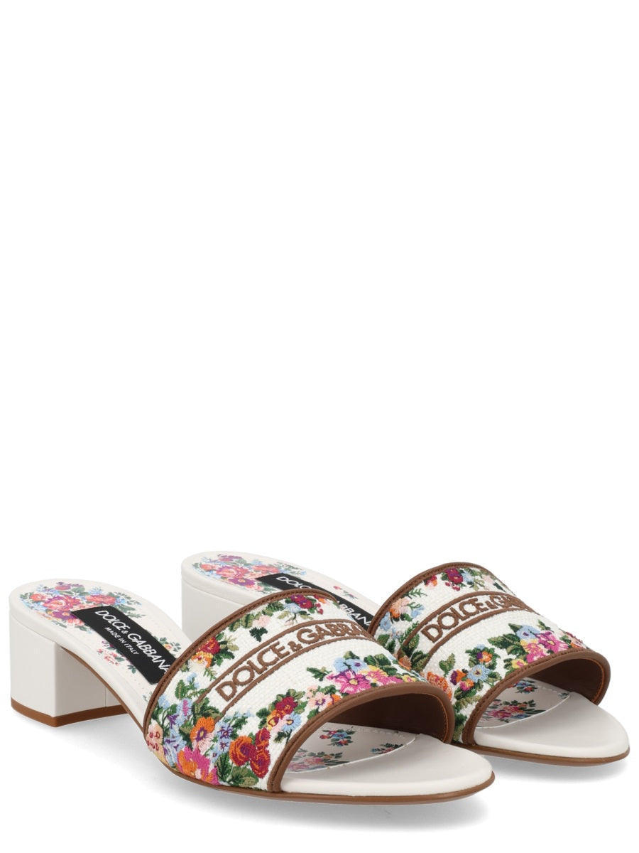 Dolce & Gabbana Women Sandal With Embroidery DOLCE & GABBANA