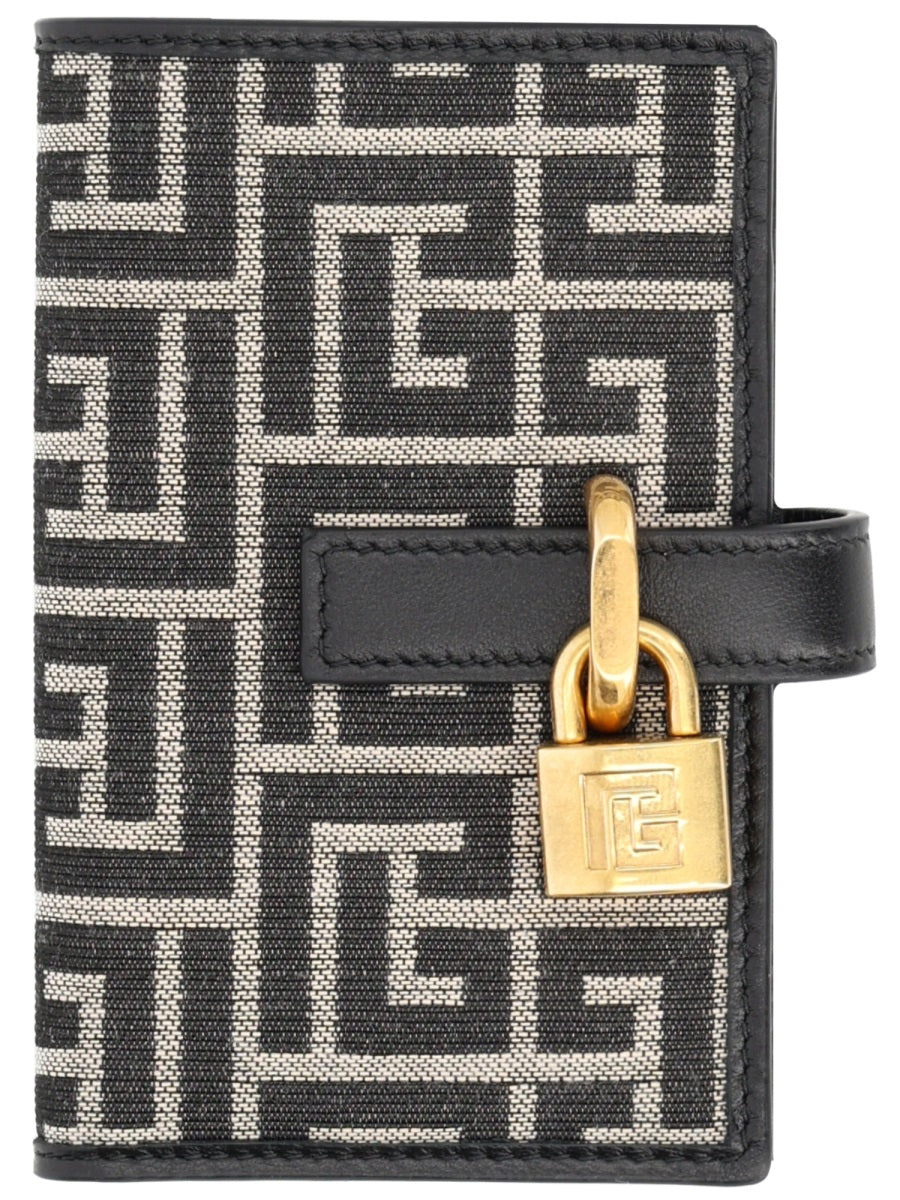 Balmain Men Monogram Card Holder With Padlock BALMAIN