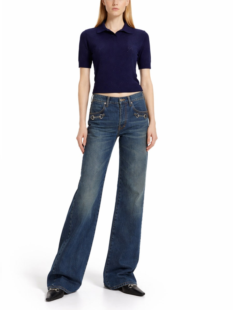 Gucci Women Silk And Cotton Polo Shirt GUCCI