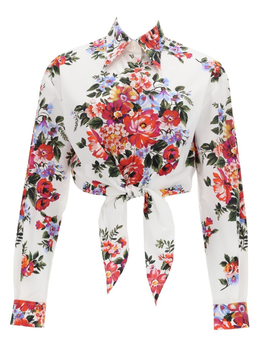 Dolce & Gabbana Women Floral Print Crop Shirt DOLCE & GABBANA