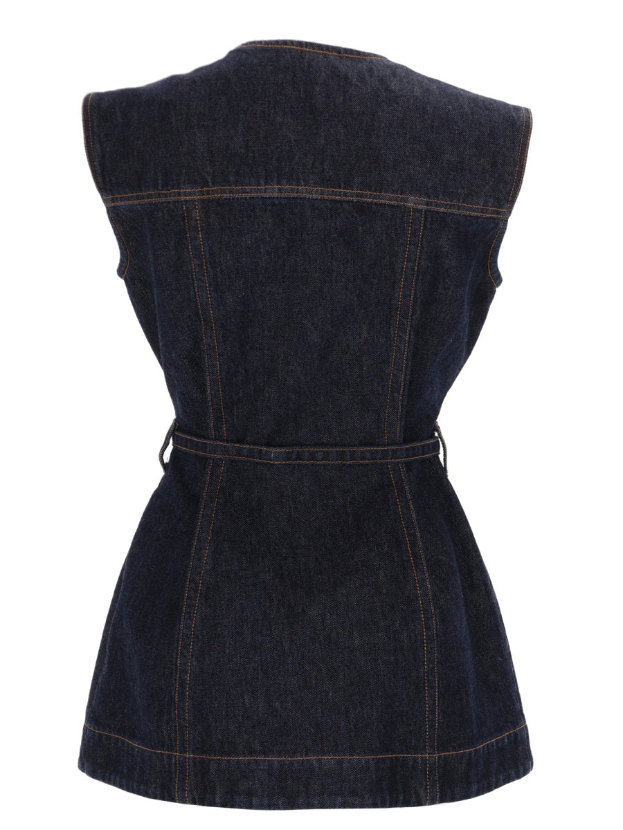 Sportmax Women Denim Sleeveless Top SPORTMAX