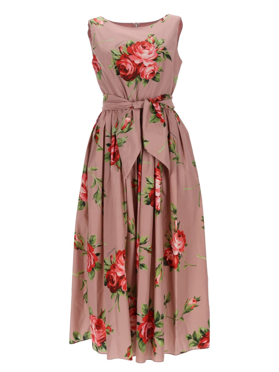 Dolce & Gabbana Women Rose Bouquet Print Midi Dress DOLCE & GABBANA