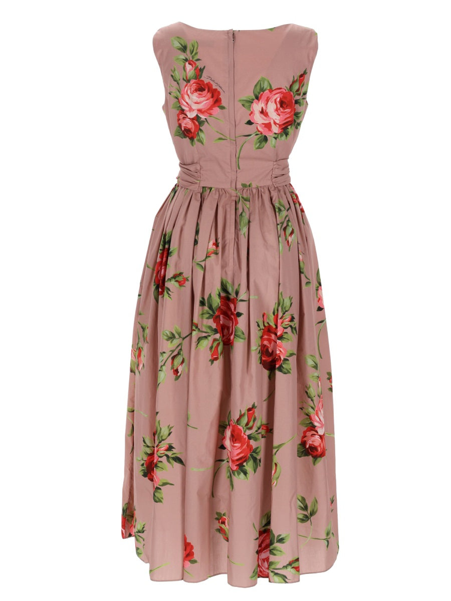 Dolce & Gabbana Women Rose Bouquet Print Midi Dress DOLCE & GABBANA