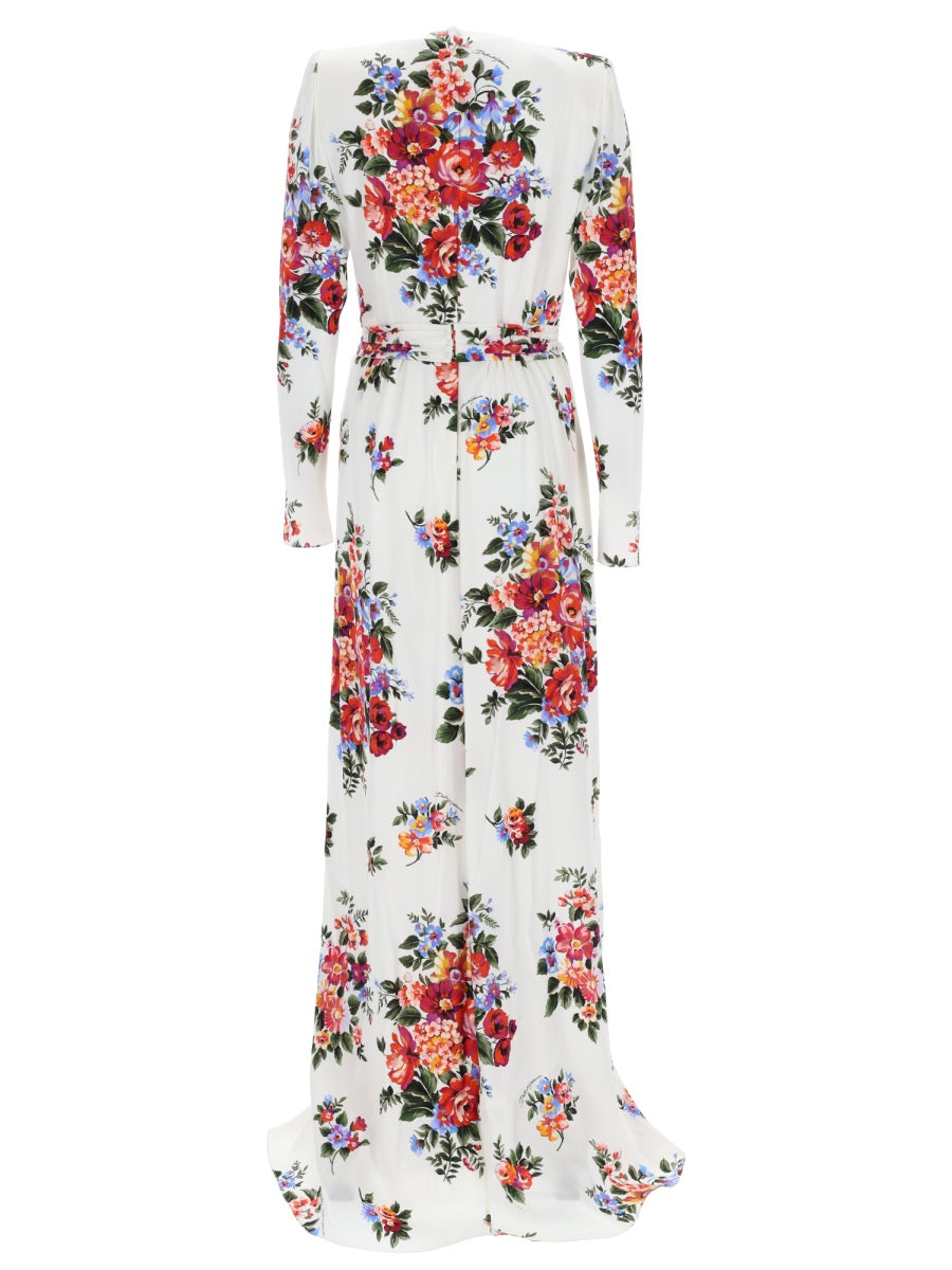 Dolce & Gabbana Women Long Dress With Floral Print DOLCE & GABBANA